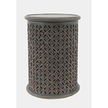 Decker Distressed Hardwood Global Drum End Table
