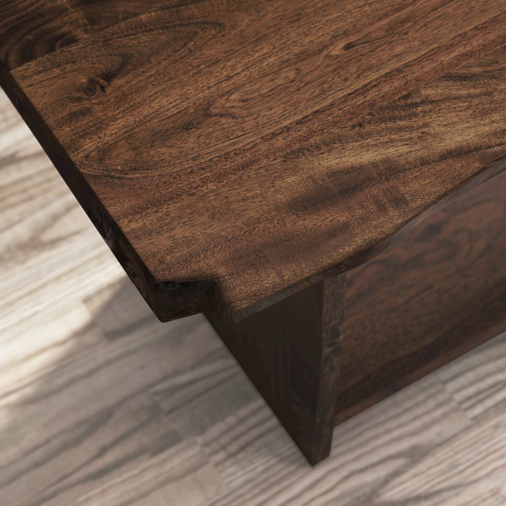 Cooper Modern Live Edge 52" Solid Wood Storage Bench
