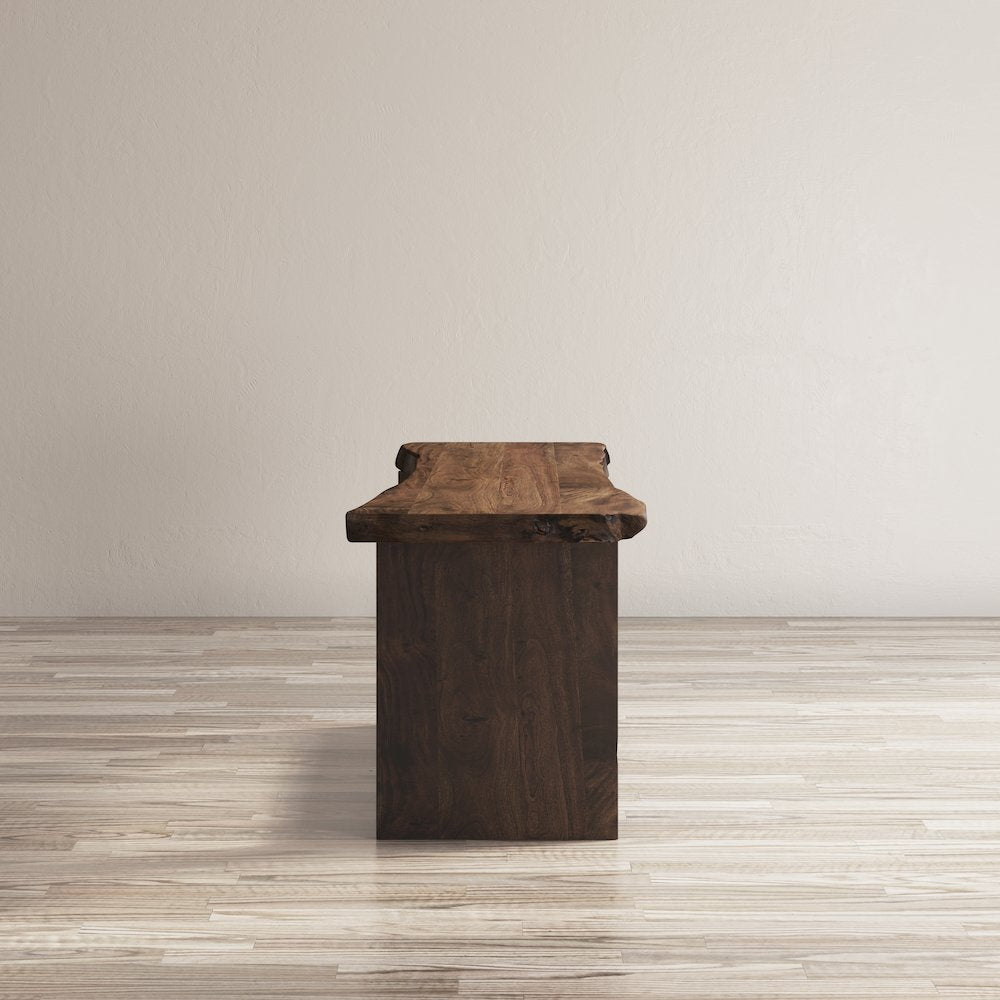Cooper Modern Live Edge 52" Solid Wood Storage Bench