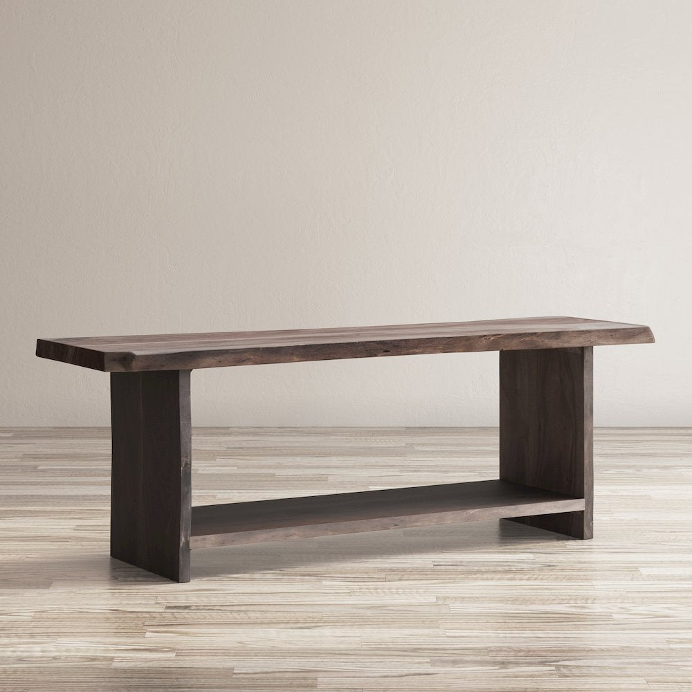 Cooper Modern Live Edge 52" Solid Wood Storage Bench