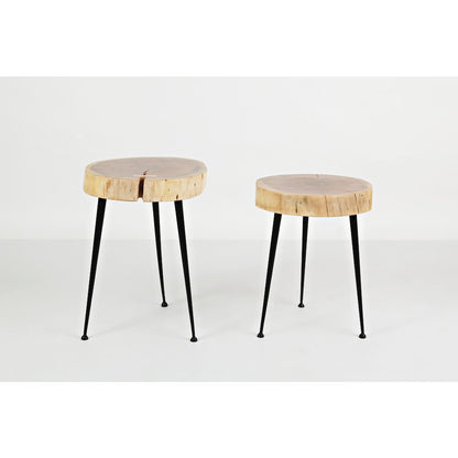 Global Archive Flat-Pack Wood and Iron Accent Tables (Set of 2)
