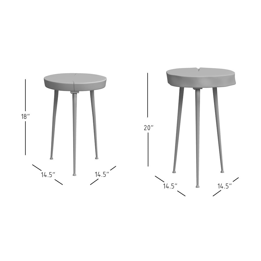 Global Archive Flat-Pack Wood and Iron Accent Tables (Set of 2)