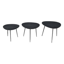 Reeves Abstract Contemporary Solid Acacia Wood Nesting End Tables (Set of 3)
