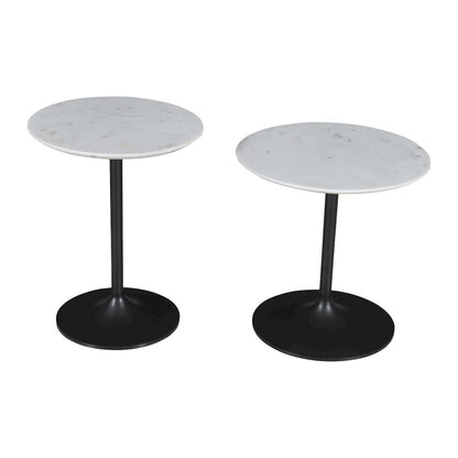 Camille Solid Marble and Iron Modern Luxury Accent Tables (Set of 2)