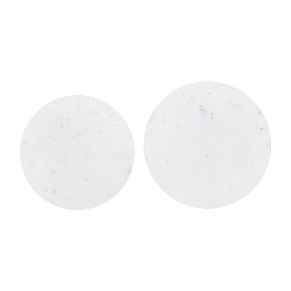 Camille Solid Marble and Iron Modern Luxury Accent Tables (Set of 2)
