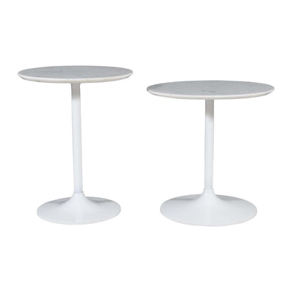 Camille Solid Marble and Iron Modern Luxury Accent Tables (Set of 2)