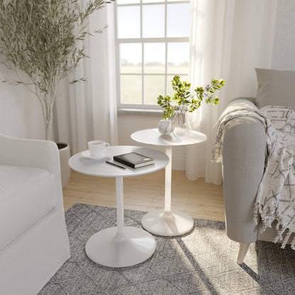 Camille Solid Marble and Iron Modern Luxury Accent Tables (Set of 2)