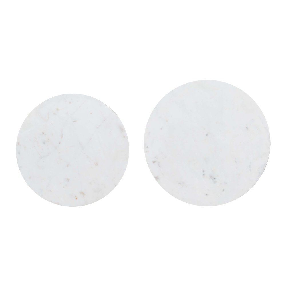 Camille Solid Marble and Iron Modern Luxury Accent Tables (Set of 2)