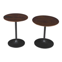 Remy Solid Wood and Iron Modern Pedestal Accent Tables (Set of 2)