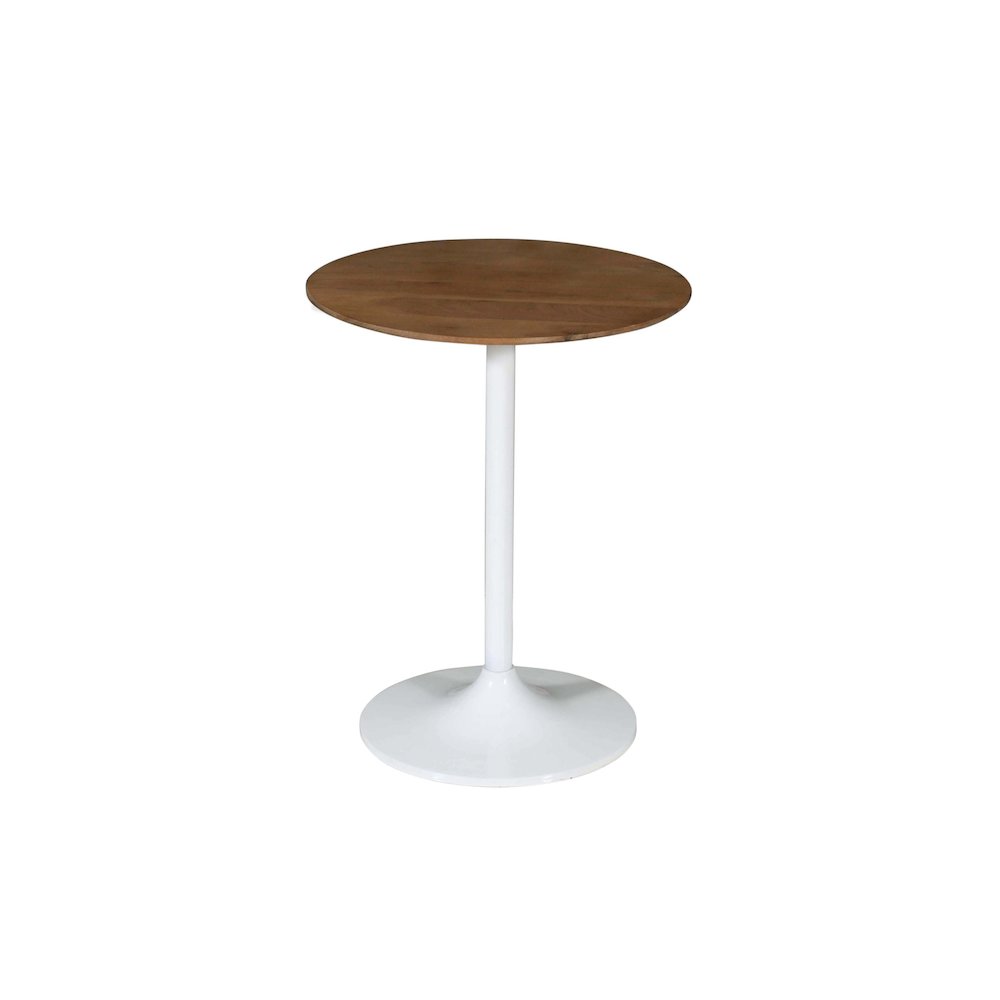 Remy Solid Wood and Iron Modern Pedestal Accent Tables (Set of 2)
