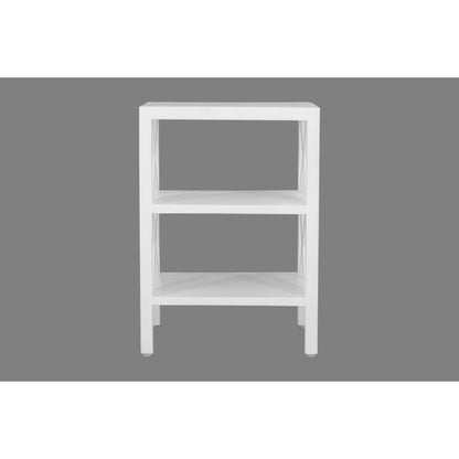 Global Archive Solid Wood Rustic Modern X-Side Accent Bookcase with Two Shelves