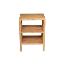 Global Archive Solid Wood Rustic Modern X-Side Accent Bookcase with Two Shelves