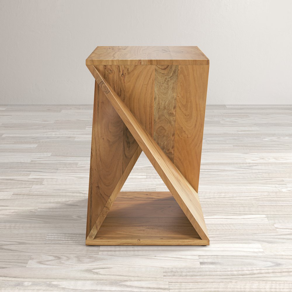 Global Archive Solid Mango Hardwood Modern Angled Jasper Table