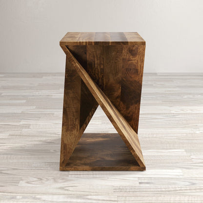Global Archive Solid Mango Hardwood Modern Angled Jasper Table