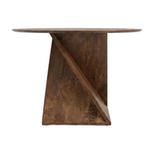Solid Mango Hardwood Modern Angled End Table, Distressed Finish, Amber