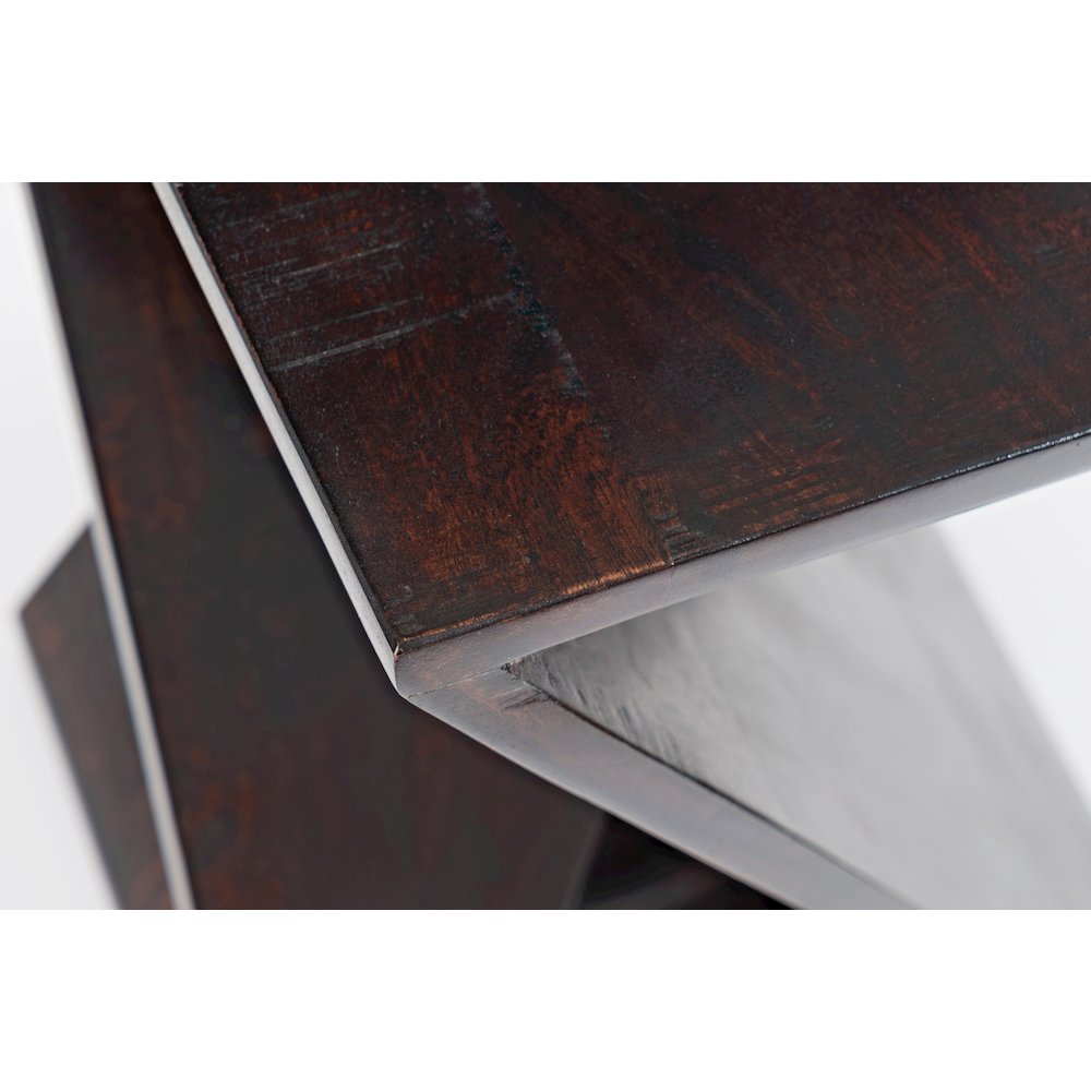 Global Archive Solid Mango Hardwood Modern Angled Jasper Table