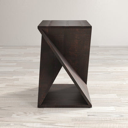 Global Archive Solid Mango Hardwood Modern Angled Jasper Table