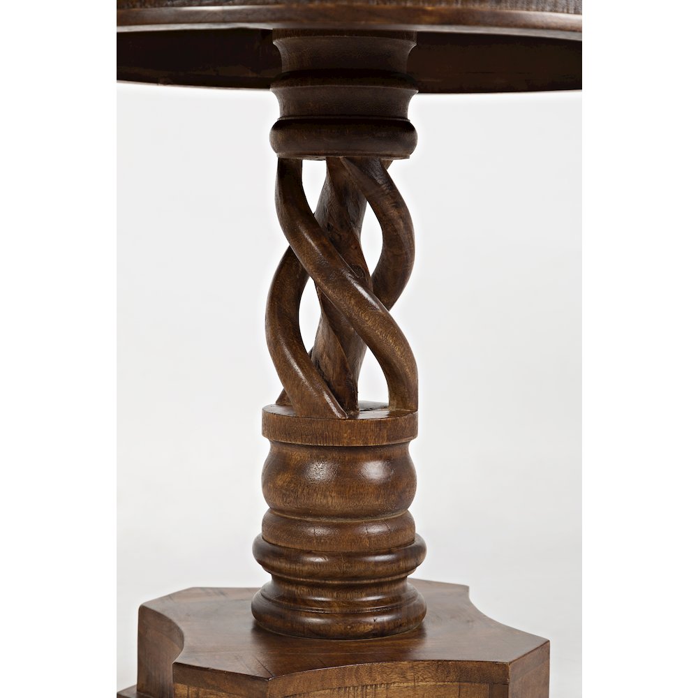 Global Archive Hand Carved Solid Mango Wood Pedestal Table