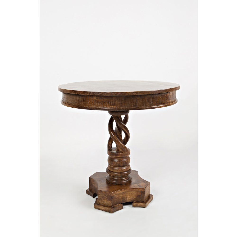 Global Archive Hand Carved Solid Mango Wood Pedestal Table
