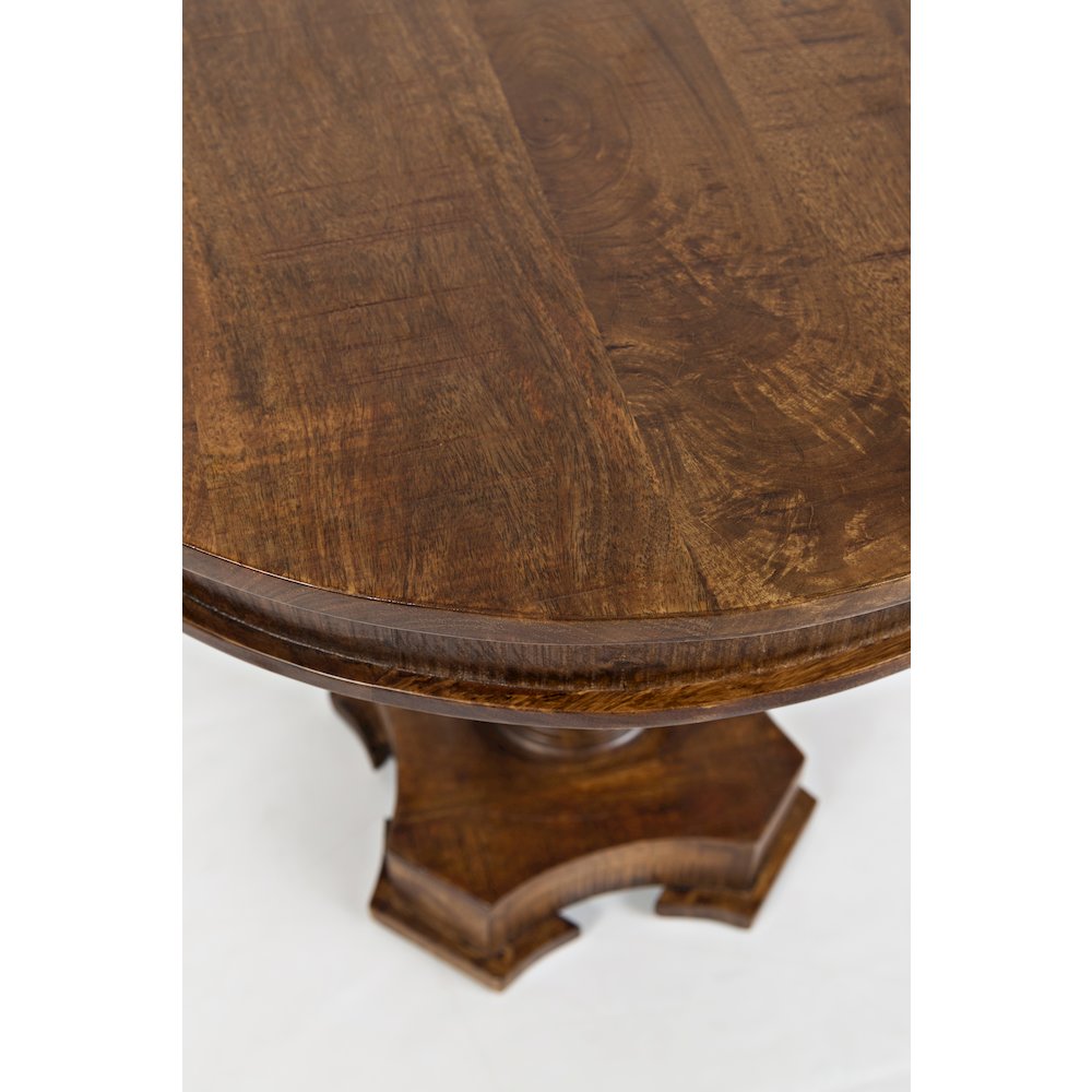 Global Archive Hand Carved Solid Mango Wood Pedestal Table