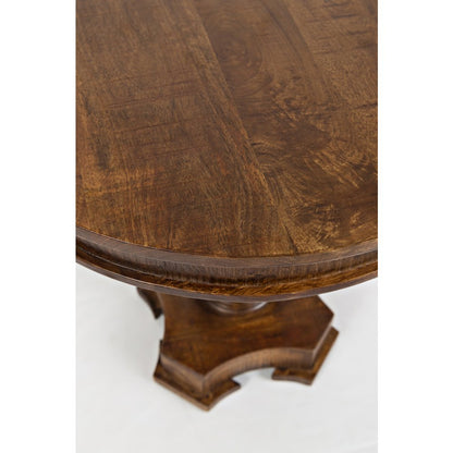 Global Archive Hand Carved Solid Mango Wood Pedestal Table