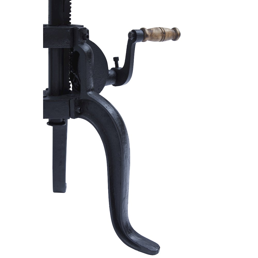 Global Archive Industrial Solid Wood and Iron Crank Table