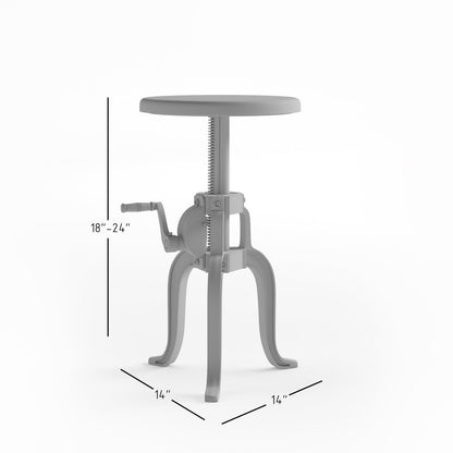 Global Archive Industrial Solid Wood and Iron Crank Table