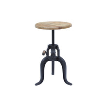 Global Archive Industrial Solid Wood and Iron Crank Table