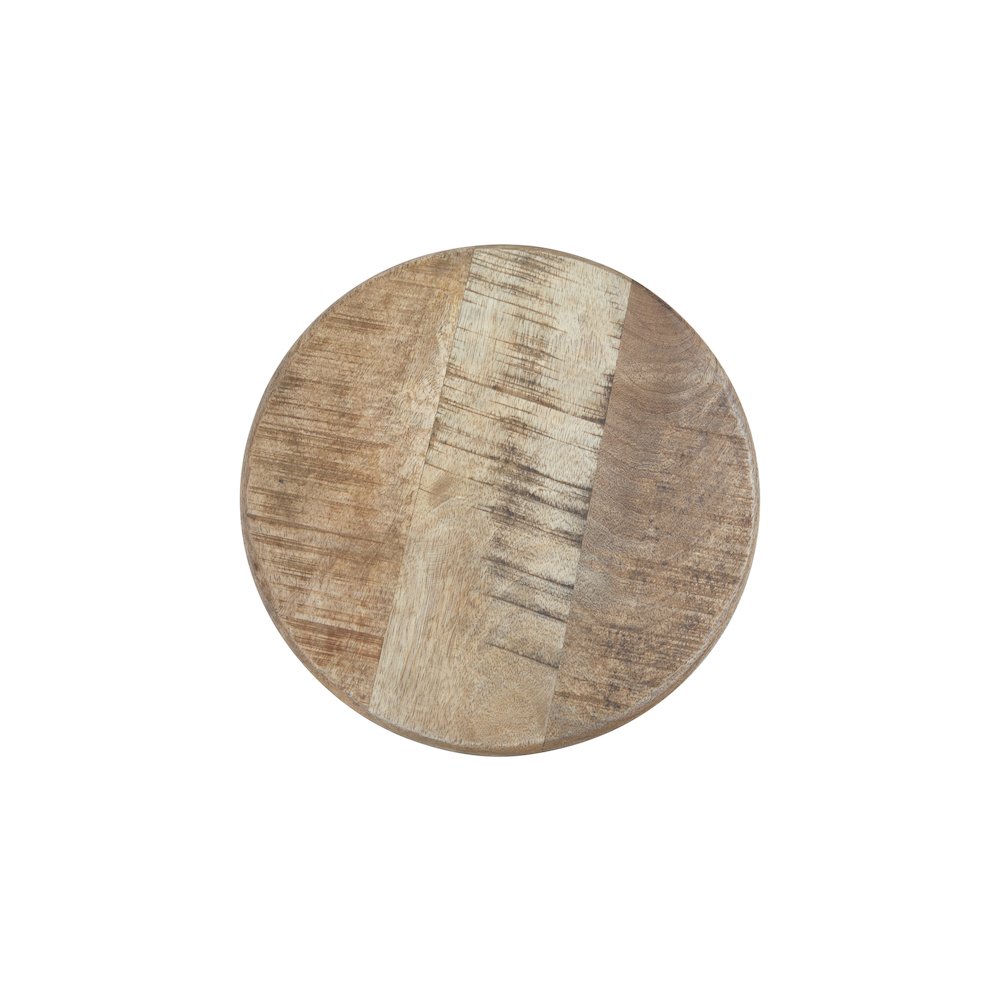 Global Archive Industrial Solid Wood and Iron Crank Table