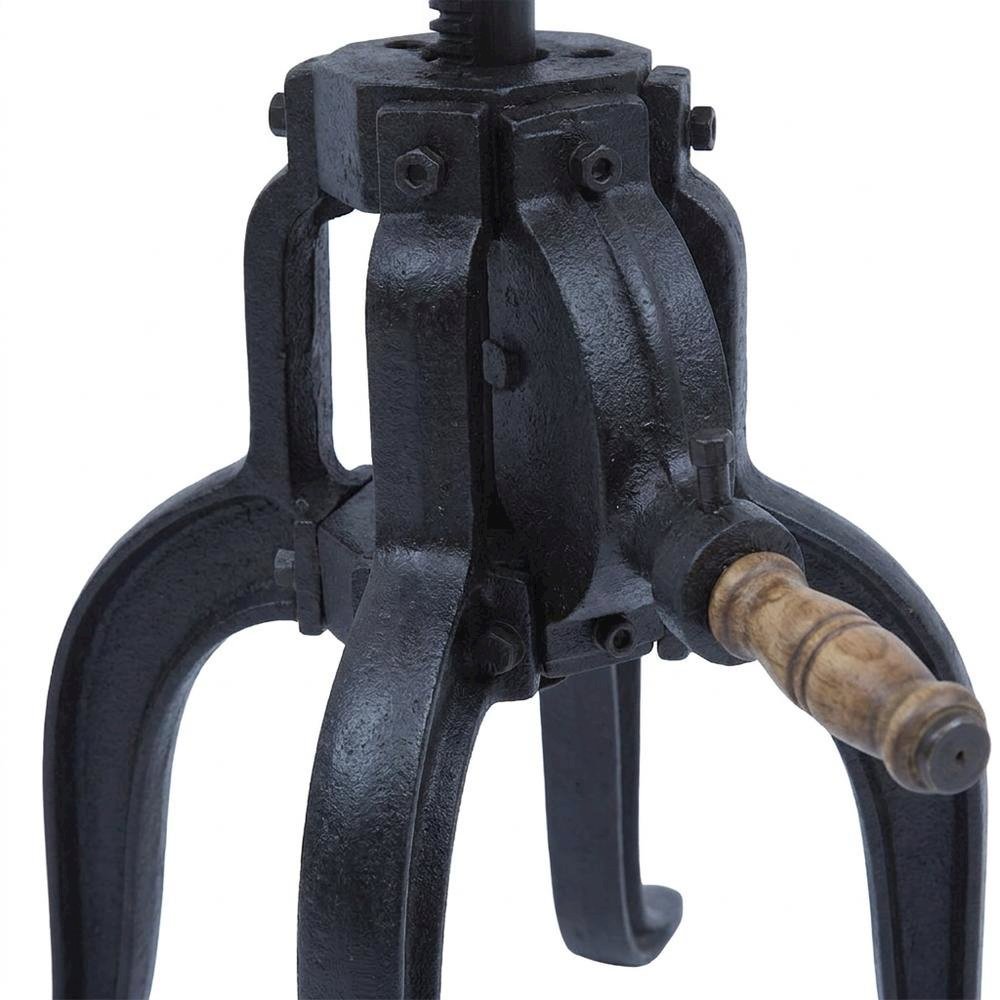 Industrial Mango Wood and Iron Crank Coffee and End Table, Natural and Black