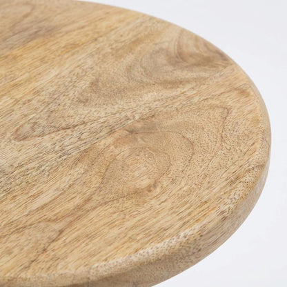 Industrial Mango Wood and Iron Crank Coffee and End Table, Natural and Black