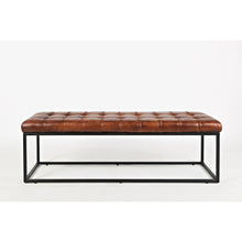 Global Archive 55" Genuine Distressed Leather Ottoman Bench