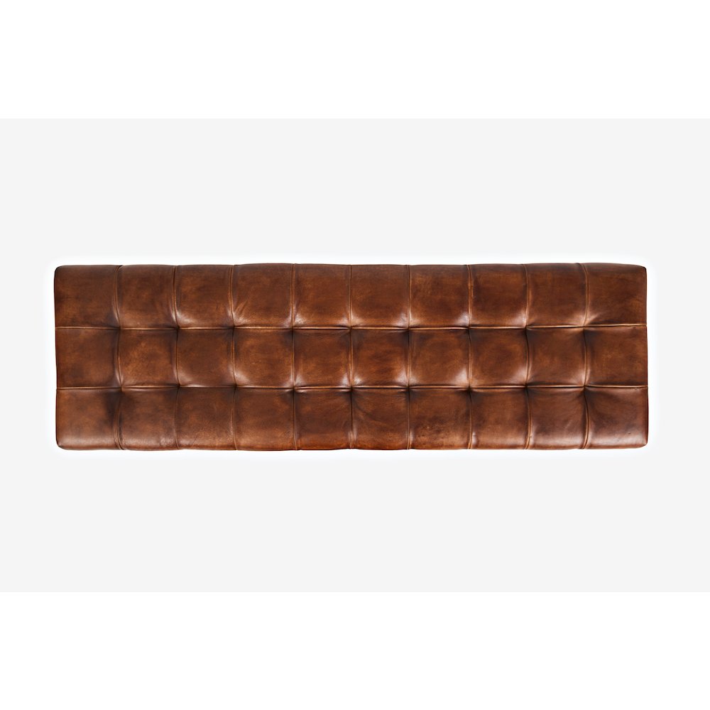 Global Archive 55" Genuine Distressed Leather Ottoman Bench