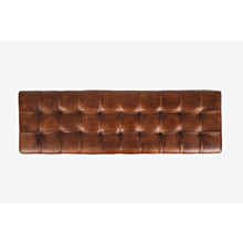 55-Inch Brown Leather Ottoman Bench with Metal for Home Décor