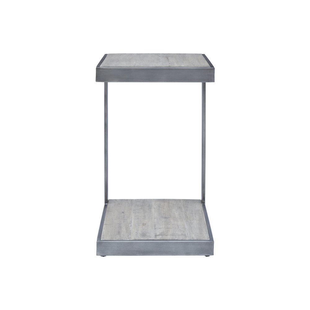 Global Archive Distressed Acacia and Stainless Steel "C" Table