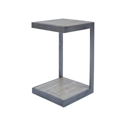 Global Archive Distressed Acacia and Stainless Steel "C" Table