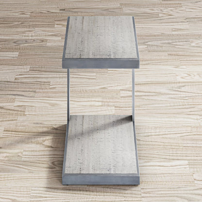 Global Archive Distressed Acacia and Stainless Steel "C" Table