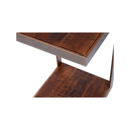 Global Archive Distressed Acacia and Stainless Steel "C" Table