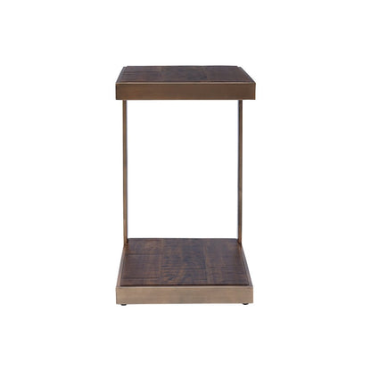 Global Archive Distressed Acacia and Stainless Steel "C" Table