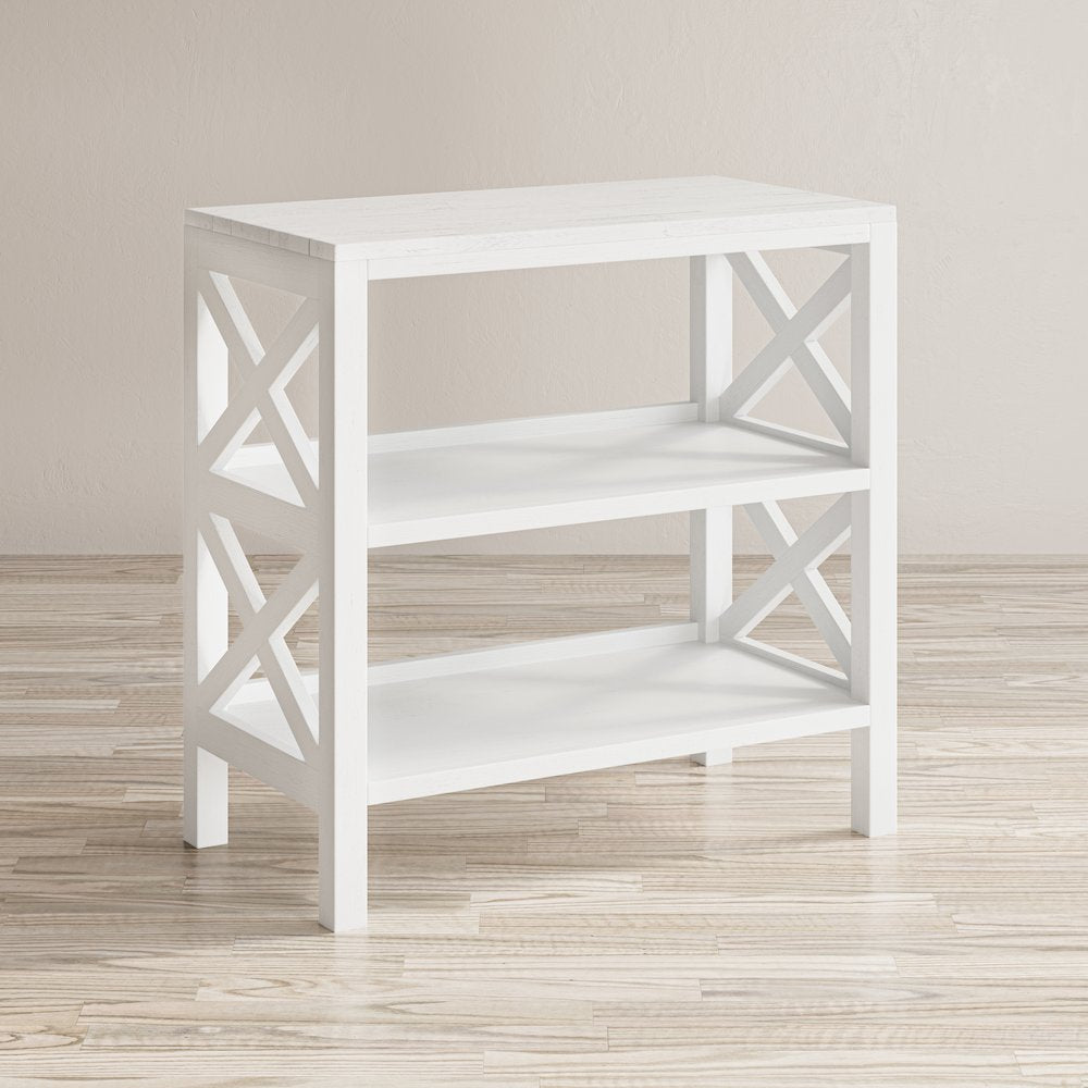 Bridgehampton X-Side Rustic Solid Wood Bookcase