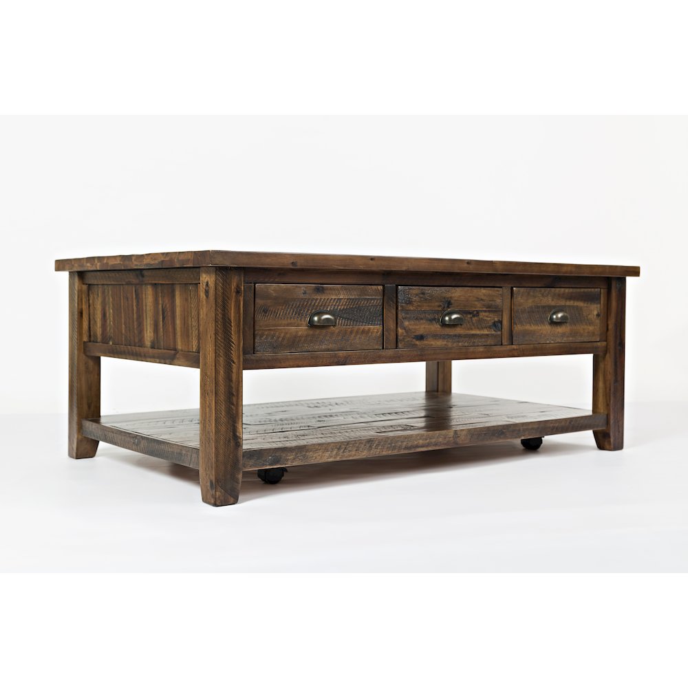 Artisan's Craft Rustic Farmhouse Distressed Solid Wood Coffee Table