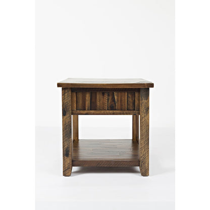 Artisan's Craft Rustic Farmhouse Distressed Solid Wood End Table