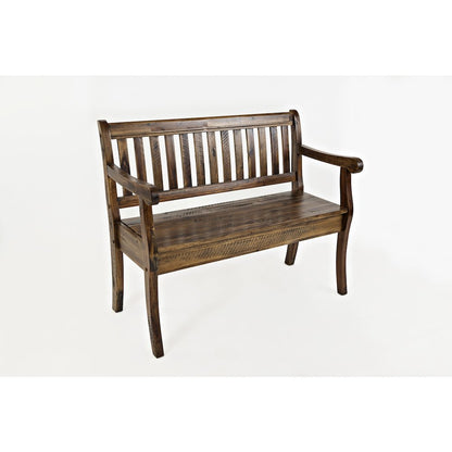 Artisan's Craft 42" Rustic Farmhouse Distressed Solid Wood Storage Bench