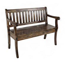 Acacia Wood Storage Bench with Distressed Rustic Farmhouse Lid, Dakota Oak