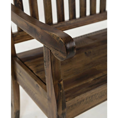 Acacia Wood Storage Bench with Distressed Rustic Farmhouse Lid, Dakota Oak