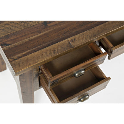 Artisan's Craft Rustic Farmhouse Distressed Acacia 5-Drawer Desk