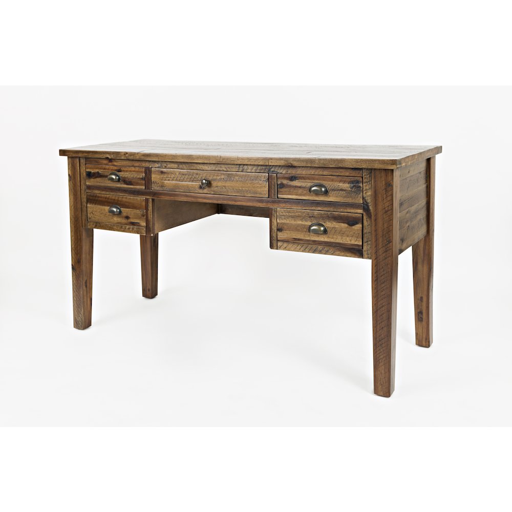 Artisan's Craft Rustic Farmhouse Distressed Acacia 5-Drawer Desk