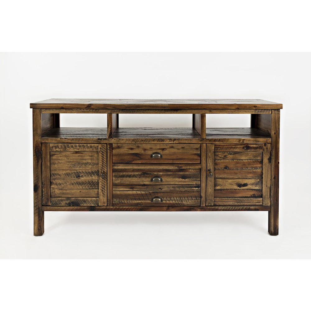 60" Rustic Farmhouse Solid Wood Distressed Media Console TV Stand