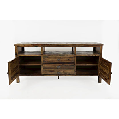Artisan's Craft Rustic Farmhouse Distressed Acacia Media Console 70"