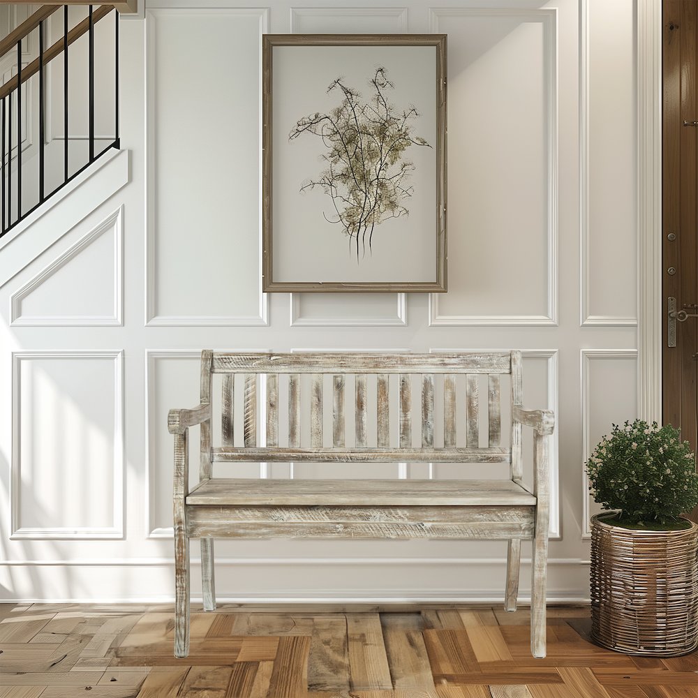 Artisan's Craft 42" Rustic Farmhouse Distressed Solid Wood Storage Bench